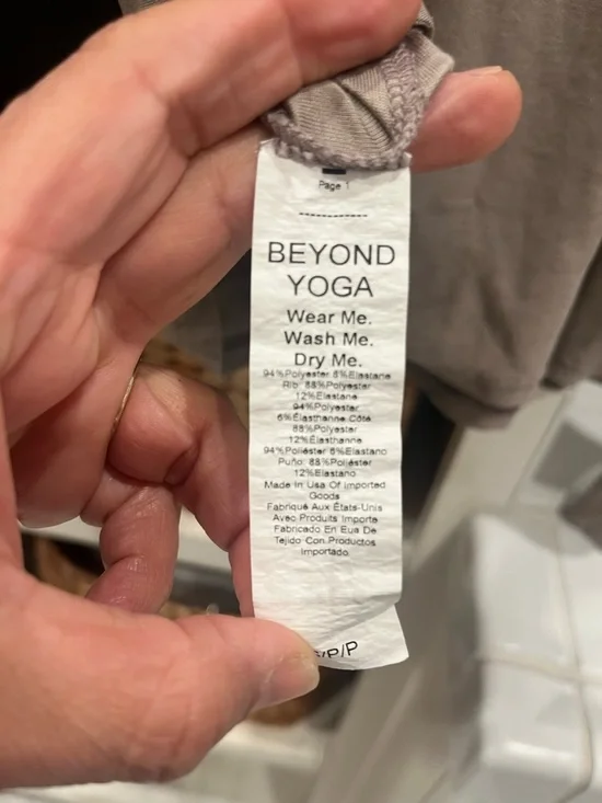 Beyond Yoga Light Taupe Long Sleeve Raglan Top - Picture 4 of 4